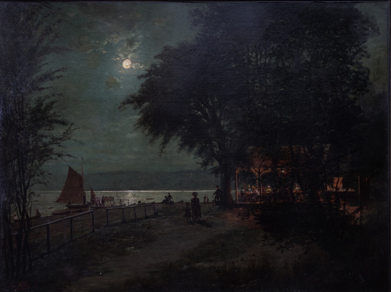 Notecard - Lake Harriet by Moonlight, 1889