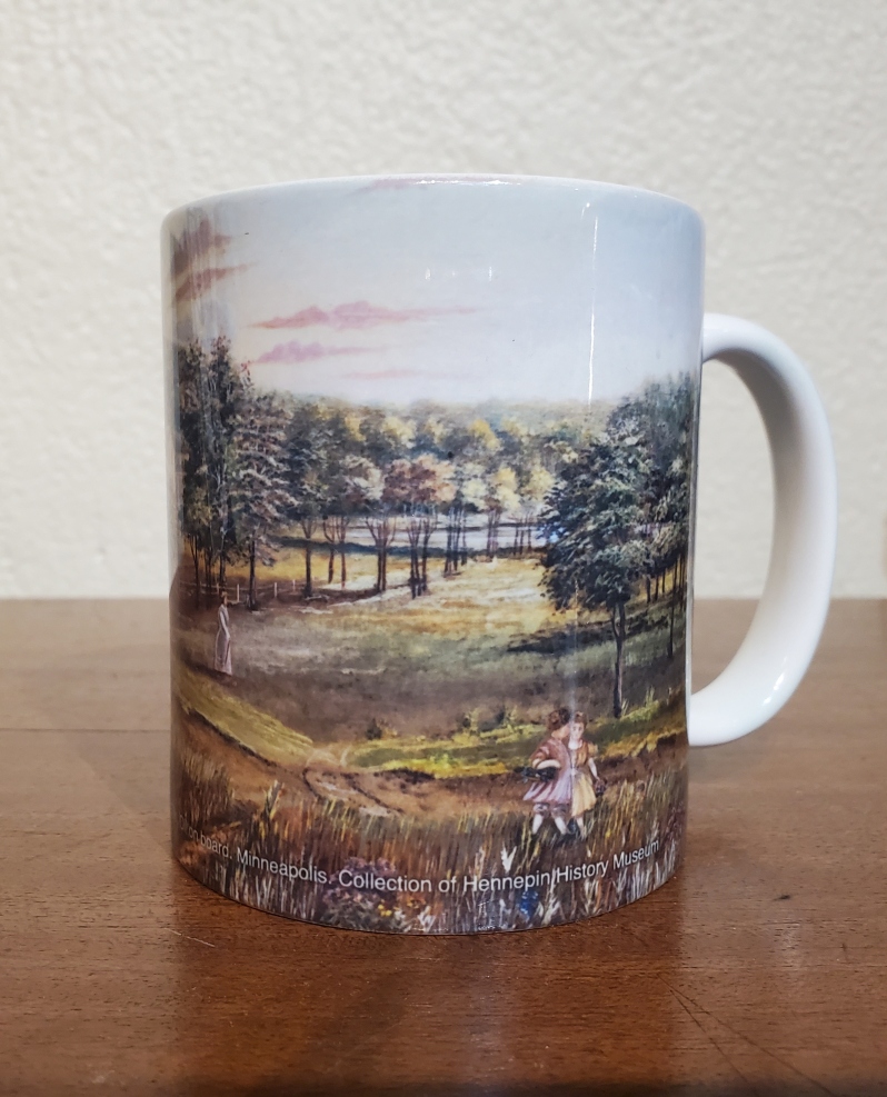 Product Description: Mug decorated withThe Richard Watson Family Homestead.</br></br>The original work is in Hennepin History Museum's art collection.</br> Mug: Richard Watson Family Homestead
