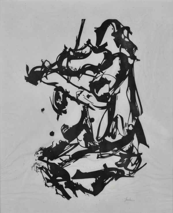 Product Description: Matted Print of Eugene Larkin's 'The Violinist' c. 1960.</br></br>The original work is in Hennepin History Museum's art collection.</br></br>Dimentions: 8" x 10"</br> Matted Print: The Violinist, c. 1960