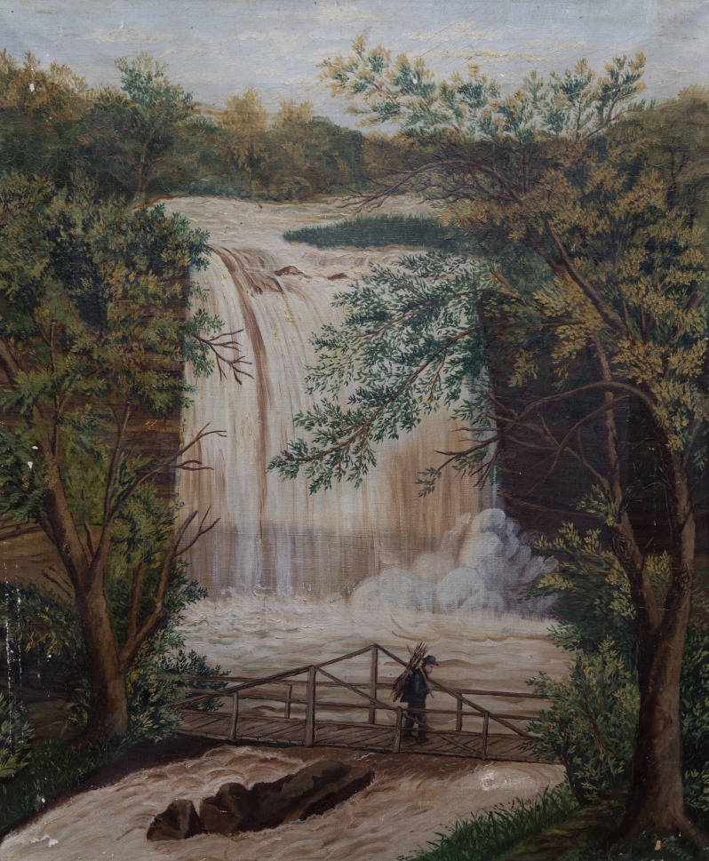 Product Description: Postcard with Emma DeWolf's Minnehaha Falls on the front. Artwork information on the back.</br></br>The original work is in Hennepin History Museum's art collection.</br></br>Dimensions: 6" x 4"</br> Postcard - Minnehaha Falls, 1880s