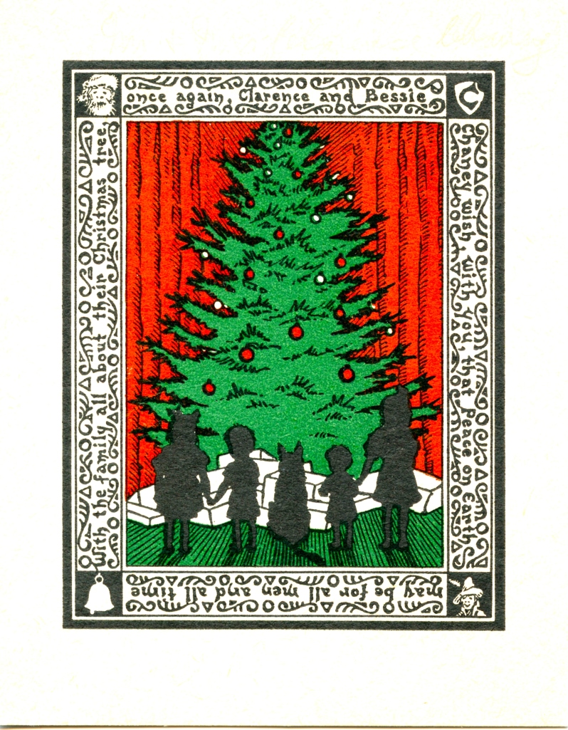 Product Description: Notecard, 4"x6"</br></br>Chaney Family Christmas Tree, c. 1920s</br> Notecard - Chaney Christmas Tree