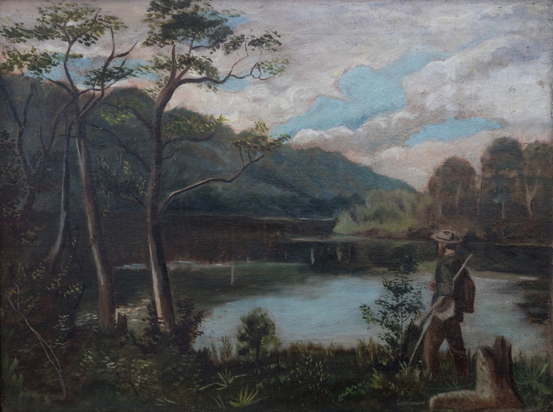 Product Description: Notecard and envelope with Jonas Holland Howe's Artist's Paradise on the front. Artwork information on the back.</br></br>The original work is in Hennepin History Museum's art collection.</br></br>Dimensions: 6" x 4.5"</br> Notecard - Artist's Paradise, 1880s